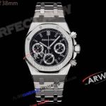 Swiss 7750 Audemars Piguet Royal Oak 38mm Black Dial Chronograph Watch